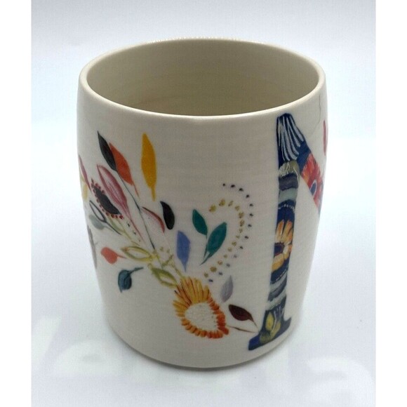 Anthropologie Petal Palette Mug Monogram “N” Starla M Halfmann Ceramic Floral - Picture 5 of 8